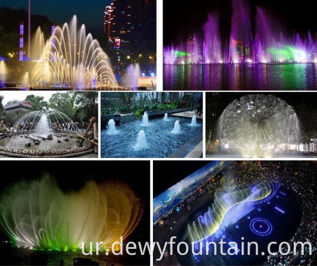 میوزیکل واٹر فاؤنٹین دکھا رہا ہے musical water fountain showing